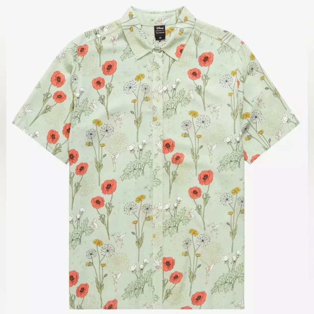 Disney Our Universe Tinkerbell Small Button Down Short‎ Sleeve Unisex